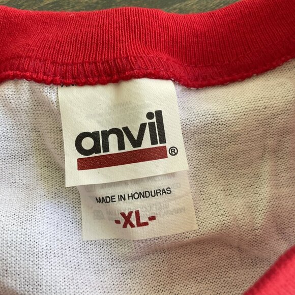 Vintage 1990s Tampa Bay Rock Radio 95YNF Station Promo Red Jersey - Mens XL (G5) - Picture 5 of 7